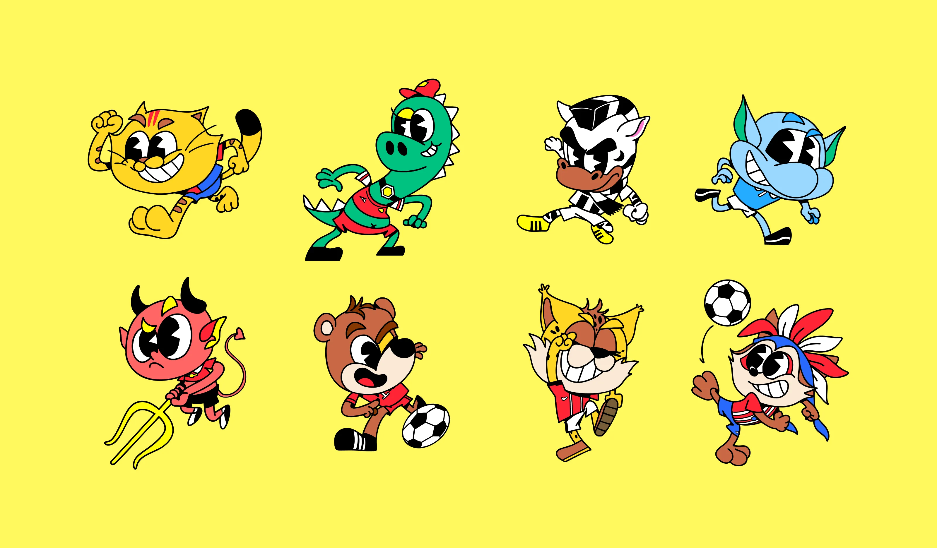 Retro Football Mascots