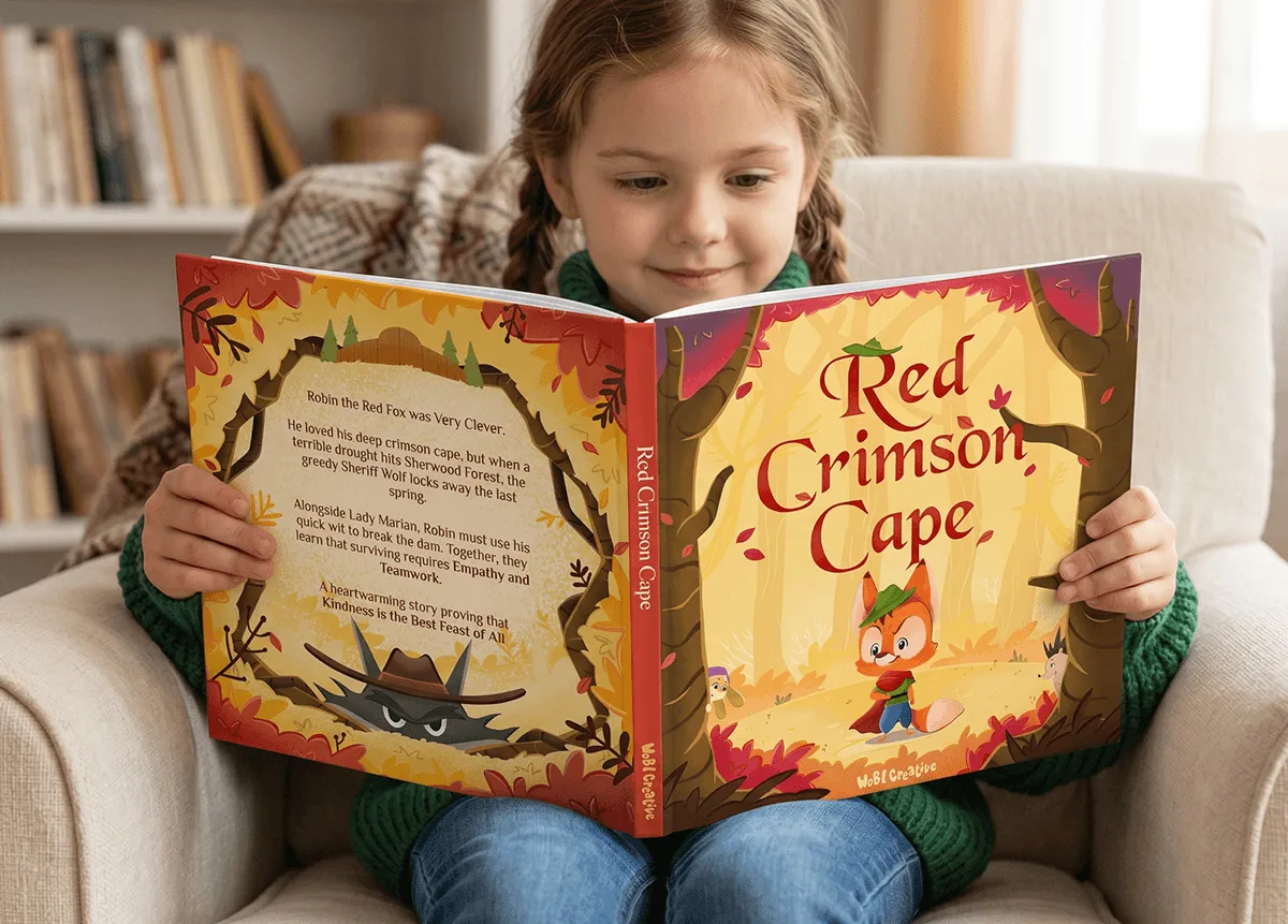 Red Crimson Cape; Children's Book Illustration